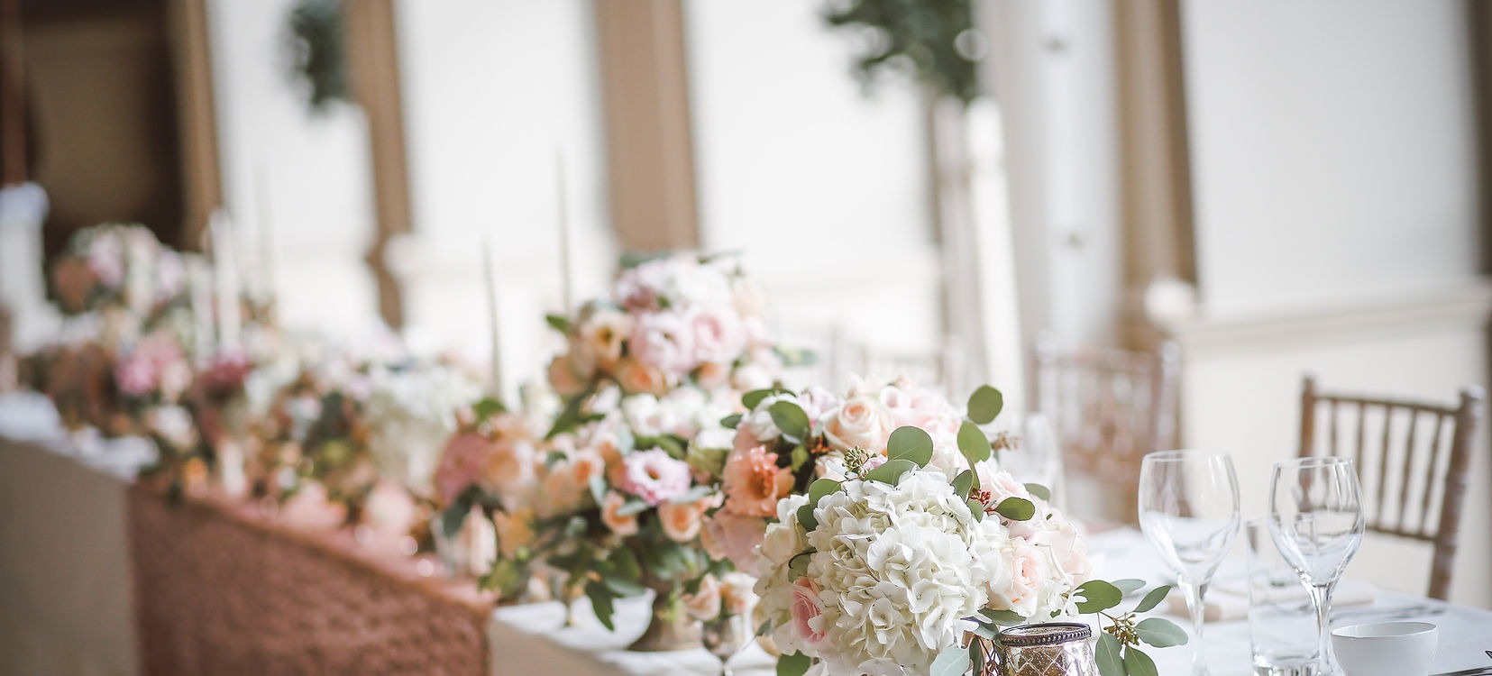 floral arrangement at reception